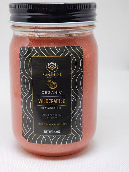 Strawberry Lemonade sea moss gel – Sunshine Essentials Organic Wildcrafted, 12 oz